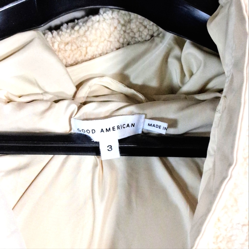 Good American NWT Women's Size 8 Faux Shearling Sherpa Heavy Puffer Coat - Picture 5 of 8